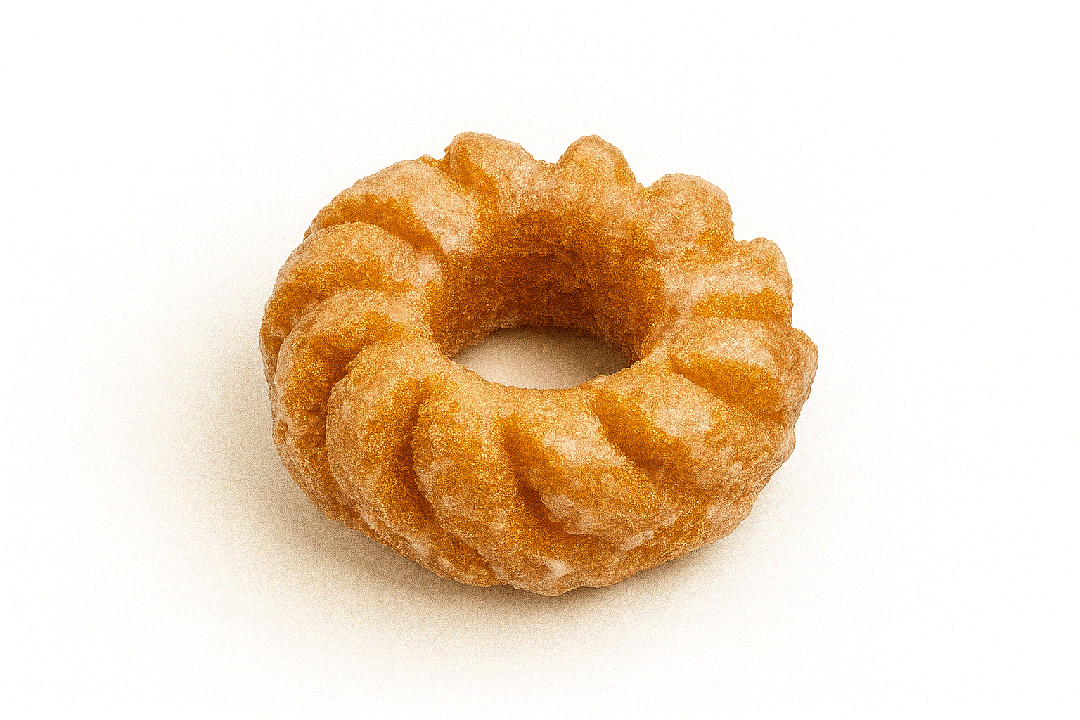 Old Fashion cake donut with cracked surface and light glaze